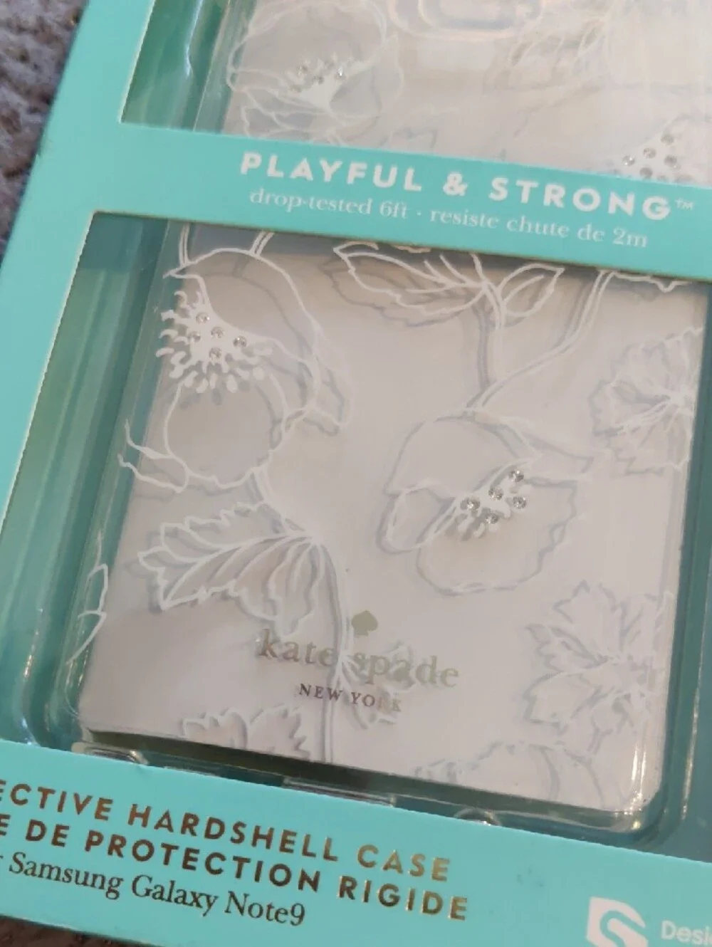 Kate Spade Clear White Floral Hardshell Phone Case - SAMSUNG GALAXY NOTE9